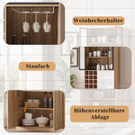 Display Cabinet with Glass Doors, Lighting - 180 cm
