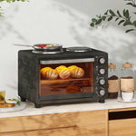 Mini Oven 28L 2600W with 2 Warming Plates, Black