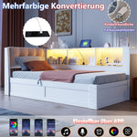 Daybed with Hydraulic Storage 90x200cm Pine Wood White