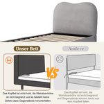 Upholstered Storage Bed 90x200cm with Hydraulic Lift, Grey Linen