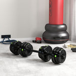 2-in-1 Dumbbell Set 25 kg Barbell & Dumbbell - Black/Green