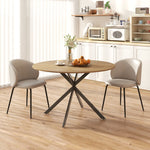 Round Dining Table Ø120 Industrial Steel Legs, Oak