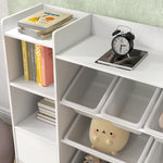 Children's Storage Shelf & Toy Organizer, 8 Removable Boxes, White