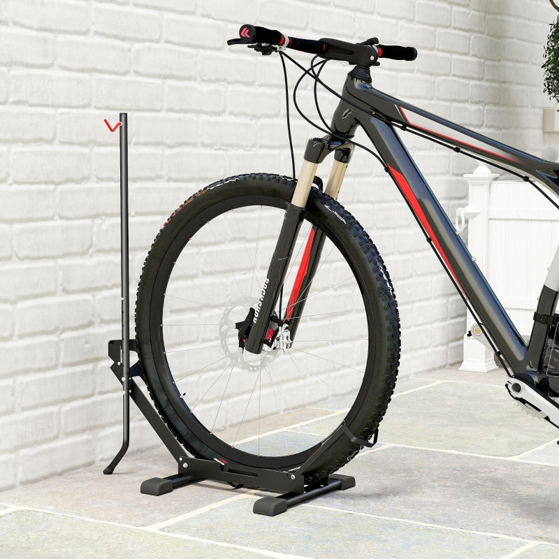 Bicycle Stand, Free-Standing Floor Parker with 80mm Tire Widths, Steel, Black