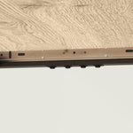 Extendable Dining Table 120/160 cm, 6-8 Person Kitchen Table Steel Legs, Natural Finish