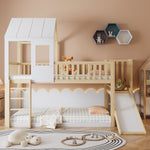 Children's Bed with Roof Design & 2 Drawers - 90x200cm, Wood & MDF