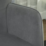Rocking Chair Armchair with Wooden Runners, Velvet Look, Dark Grey