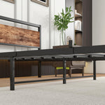 Bed Frame 140x200 cm with Slatted Base & Storage, Metal & Wood