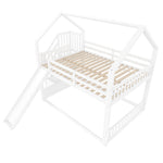 Bunk Bed with Storage Stairs and Slide, 140x200cm, White