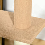 Cat Tree, Height Adjustable Climbing Play Tree, Khaki