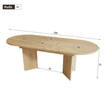 Extendable Dining Table 160/200x90cm 6-8 Seater Rounded Top - Oak Color