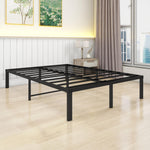 Metal Bed Frame 140x200 cm - Sturdy Platform Bed, Metal