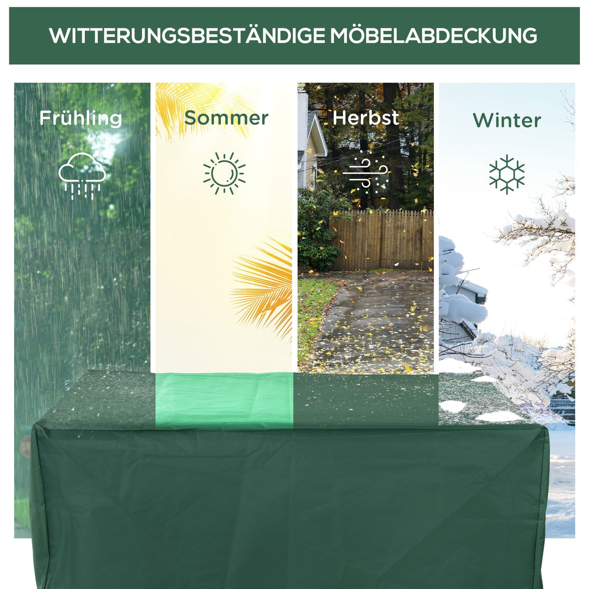 Protective Cover, Garden Furniture 600D Oxford, Green