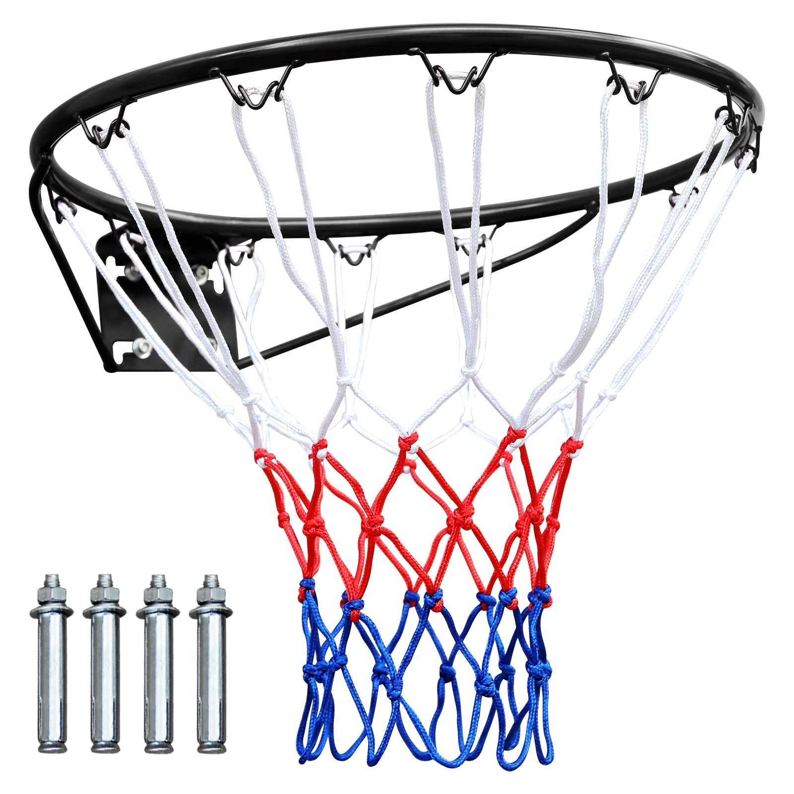 Basketball Rim Replacement, 45.72cm Wall/Door Mounted, Heavy Duty, Black