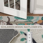 Fleece Rug Jungle Pattern Easy Care, Cream White/Multicolored