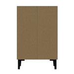 Wooden Shoe Cabinet - Space-Saving Organizer with Shelves & Storage - Black Metal Frame