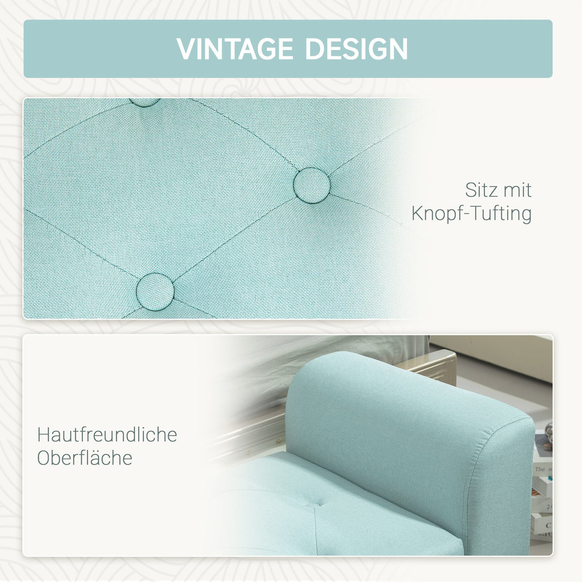 Storage Bench, Upholstered with Storage Box, Linen Look Green