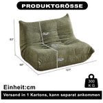 Chenille Togo Two-Seater Sofa, Floor Lounge Chair with High-Density Foam, Chenille Fabric