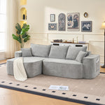 L-Shaped Corner Sofa Cloud Couch Modular Chaise XXL Deep Seat 262cm - Chenille Grey