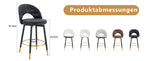 360° Swivel Bar Stool, Padded Seat with Openwork Backrest, Set of 2, Black PU Leather and Metal