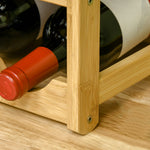 Bamboo Wine Rack, 16 Bottles, Natural Wood