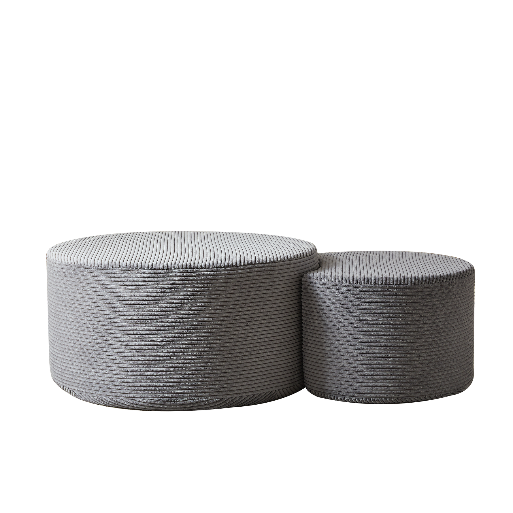 Coffee Table Set, 2-Piece Upholstered Round Foam