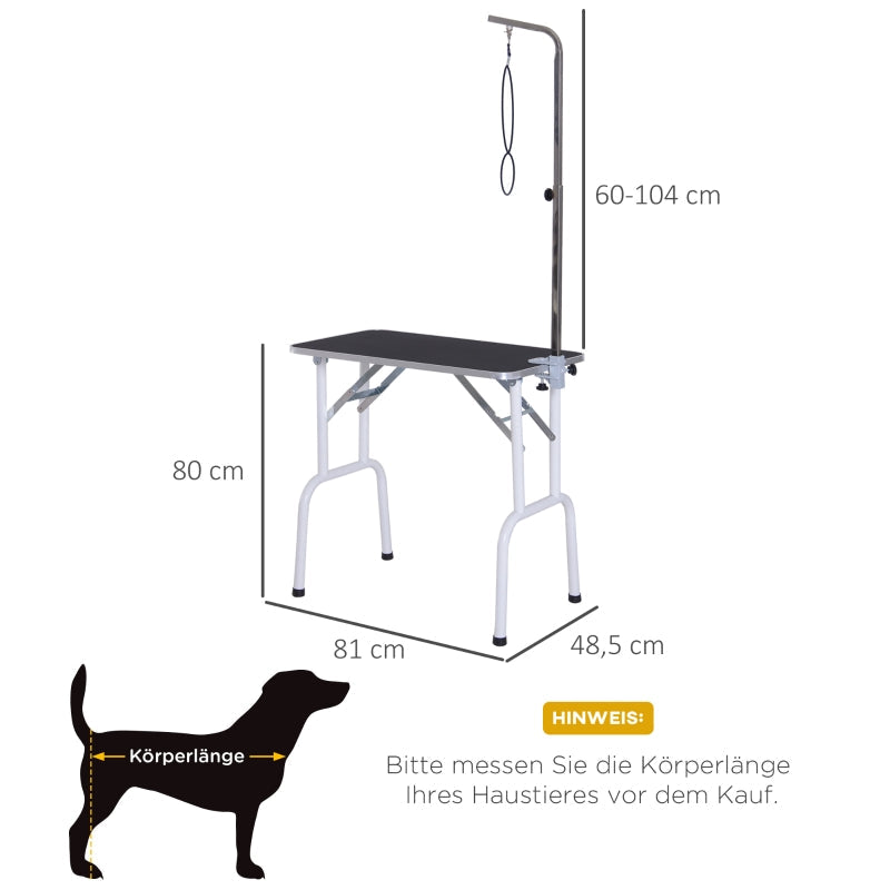Grooming Table, Foldable Pet, Dogs & Cats, Metal Black
