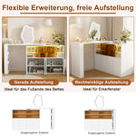 Rotating Vanity Table with LED Lighting & Storage, White