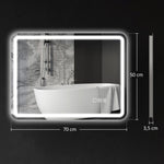 Bathroom Mirror with Lighting, LED, Bluetooth, Anti-Fog, Silver