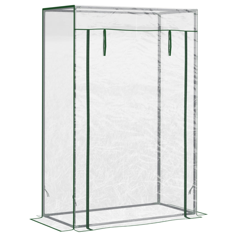 Greenhouse Cold Frame, Roll-Up Door, Steel Plastic, Transparent