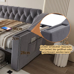 Upholstered Sofa Bed with USB Port and Storage Drawers, Dark Grey Velvet