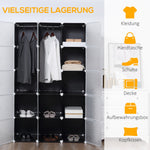 DIY Wardrobe Shelving System, 2 Large & 9 Small Cubes, Black