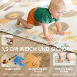 Baby Play Mat, Foldable Double-Sided Crawling Mat, Multi-Coloured