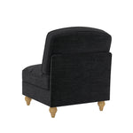 Windsor Armless Cloud Sofa with Chenille Fabric and 1 Cushion, Black
