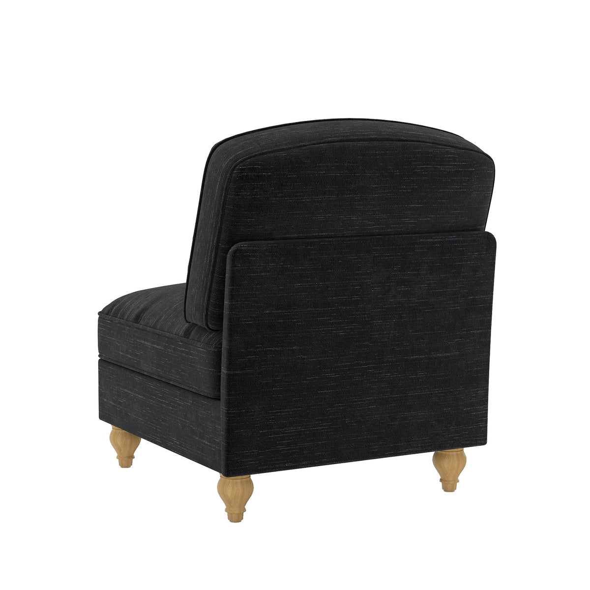 Windsor Armless Cloud Sofa with Chenille Fabric and 1 Cushion, Black