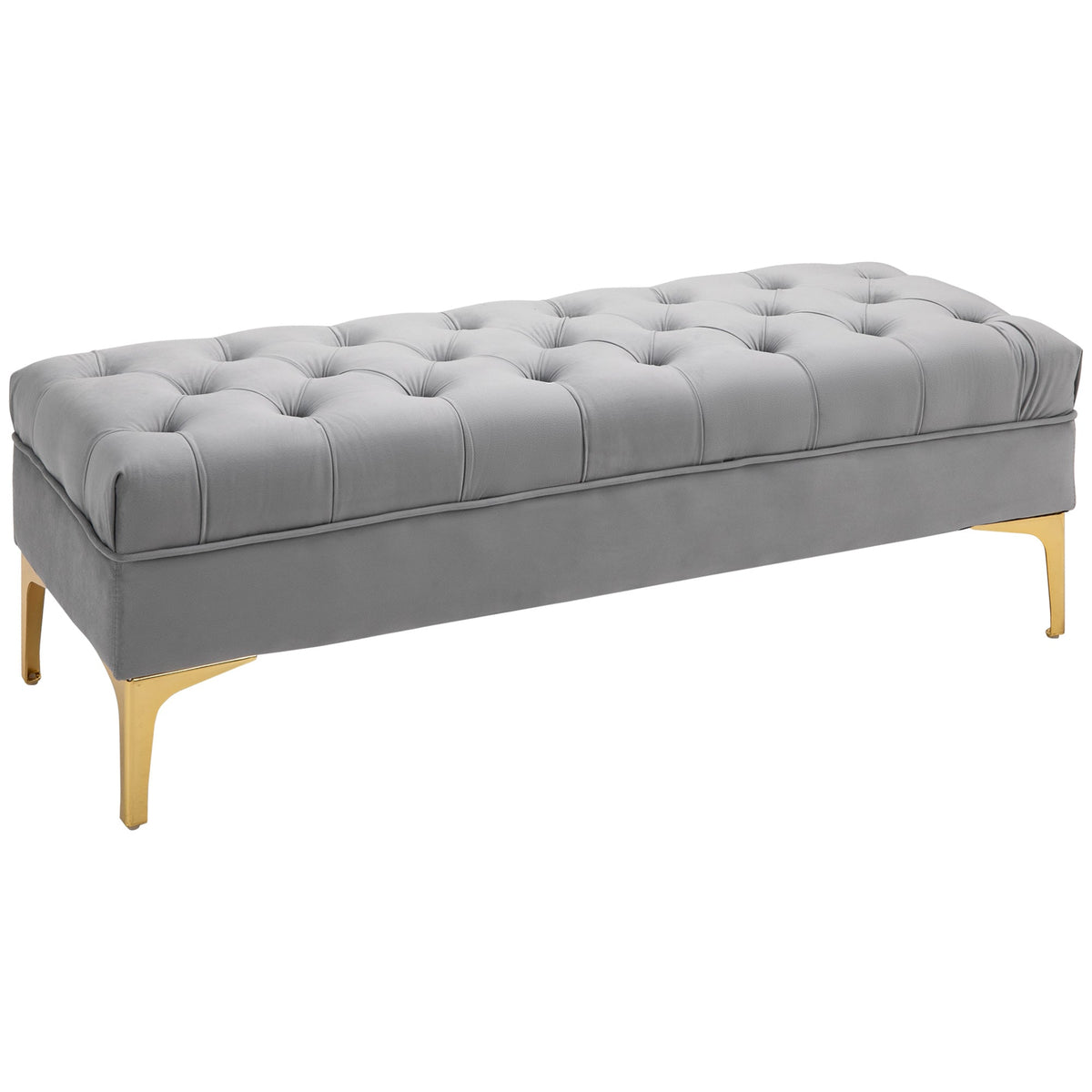 Bench/Bed/Shoe Bench with Raised Legs 118x45x42cm Velvet Light Grey