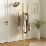 Coat Rack, 6 Hanging Rods, Solid Wood, Natural