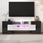 Stylish TV Cabinet Lowboard 145cm LED High-Gloss White