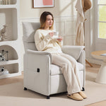 Electric Recliner Chair, Memory Function, Quiet, Adjustable, Pet-Friendly Faux Velvet, Cream