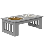 Dog Feeding Station, Non-Slip, 0.9L Bowls, Grey