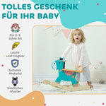 Rocking Donkey Toy with Handles and Swing Seat, Blue-Green