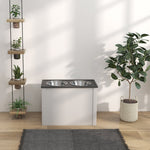 Dog Bowl, Feeding Station with Storage, 2L Stainless Steel Bowls, White