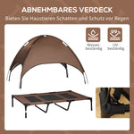 Pet Bed with Canopy, Elevated Outdoor Breathable, Taffeta Coffee