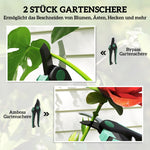 Garden Tool Set 2 Pieces Metal with Pruning Shears Green and Black