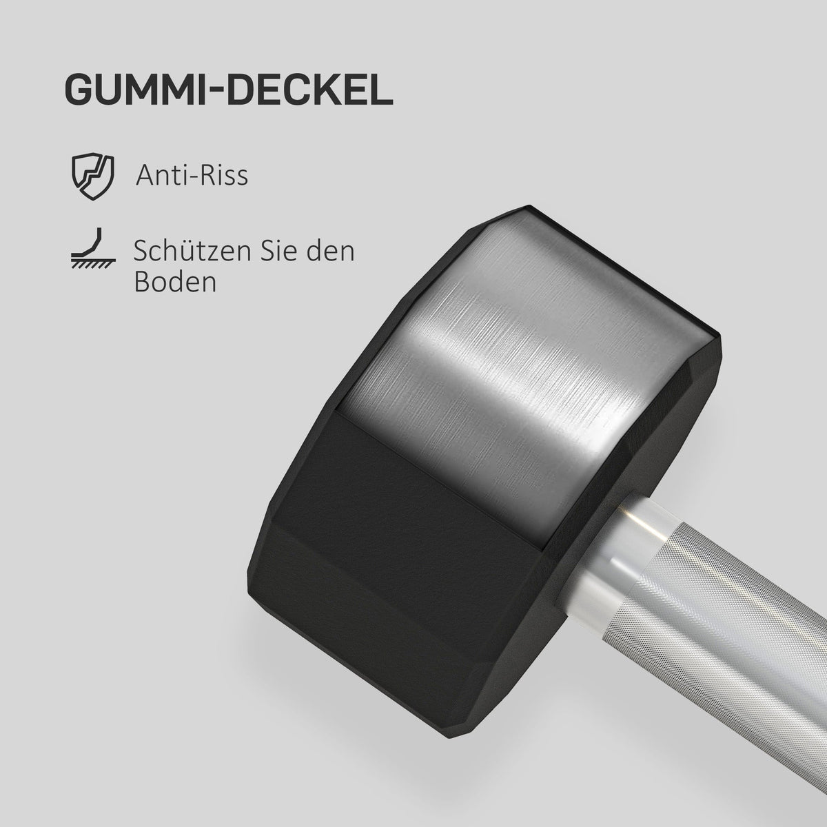 Dumbbell Set 20 kg, Non-Slip, Metal Black