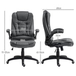 Office Chair, Ergonomic Executive with Rocking Function, Faux Leather, Dark Grey