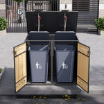 Bin Storage Unit, 120-240 Litre Capacity, Double Door, Lockable with Ventilation, Galvanized Steel