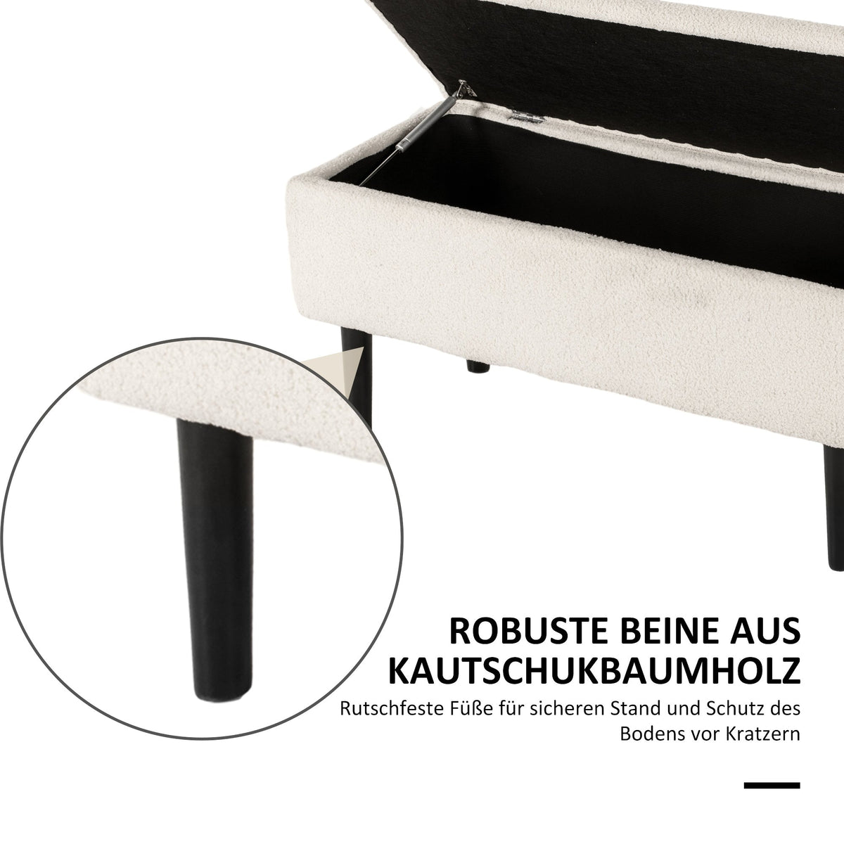 Storage Bench, Upholstered with Hinged Lid, 95x38x45cm, Velvet Look