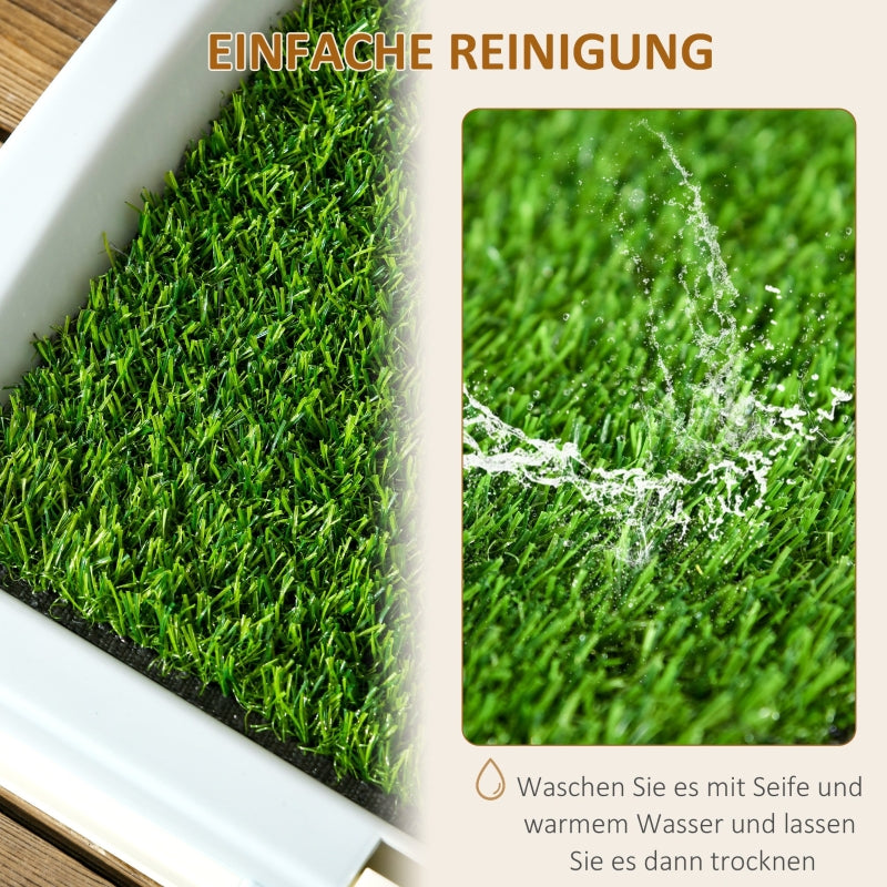Dog Toilet, 2 Layers Artificial Grass, Reusable, Green + White