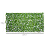 Artificial Hedge Privacy Wall Decoration 300 x 150 cm Light Green